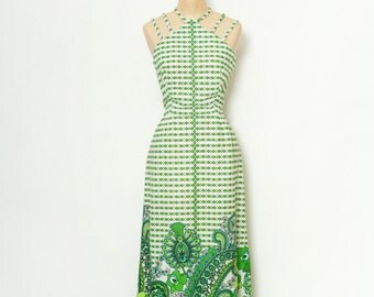 Vintage 60s Dress / 70s Maxi Dress / Dress 60s clothing long dress / Dresses / Tropical dress / Psychedelic Dress / 1960s Mod Dress / 60s