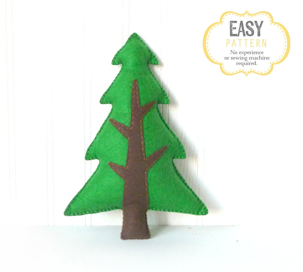 Woodland Pine Tree Hand Sewing Pattern Felt Woodland Tree