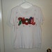 Ladies' Christmas Appliqued T-shirt Size Medium, Ladies' Christmas Hand Painted T-shirt, Christmas NOEL T-shirt, Christmas White T-shirt