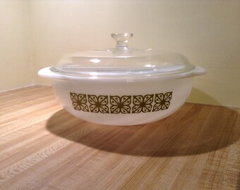 Rare Pyrex Square Flowers 024 Very HTF