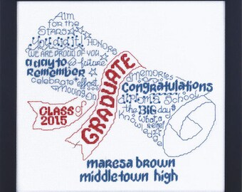 Cross Stitch Kit - LET’S GRADUATE - Imaginating Cross Stitch Kit - School Graduation Counted Cross Stitch Kit - Diploma Cross Stitch