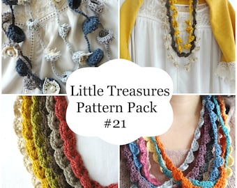Crochet PDF Pattern Discount Pack - #21 PDF Patterns,crochet bohemian necklaces, boho necklaces, boho chic, puff necklaces, tribal jewelry