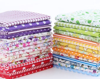 50 pcs/lot Random Color Thin Cotton Fabric Patchwork Quilting Tilda Fabric No Repeat Design Tissue Color Sewing Fabric 20*24 CM