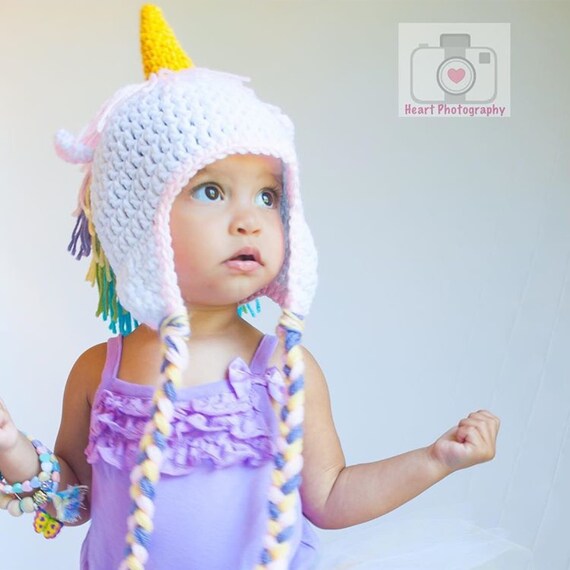 Crochet gorro de unicornio unicornio bebé recién nacido