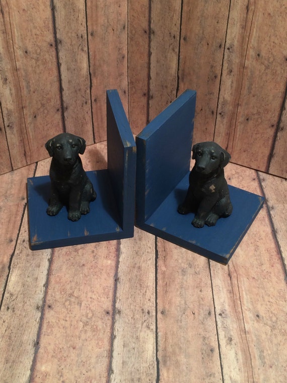 Black Lab Dogs Figurines Set of Bookends//Available in a