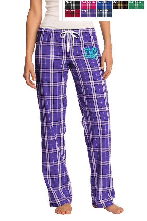 womens red and black plaid pj pants