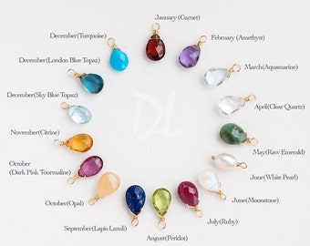 Add on Birthstone - Personalized Birthstone Charm - Natural Birthstones