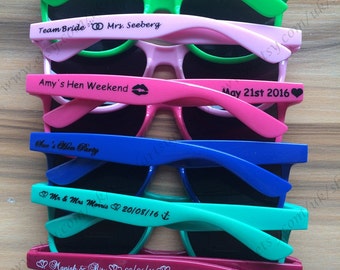 15+ permanent printed color printing wedding sunglasses personalised