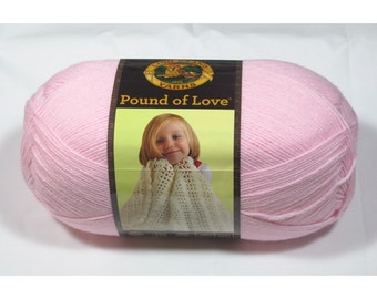 Lion Brand Pound of Love Yarn, Pastel Pink, 16 oz