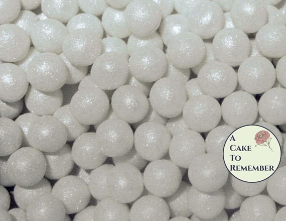 100 8mm fondant cake pearls. Sugar gems for wedding cakes or