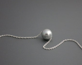 Grey Pearl Sterling Silver Necklace
