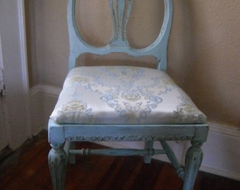 Antique Side Chair Turquoise Chair Bedroom Painted Furniture