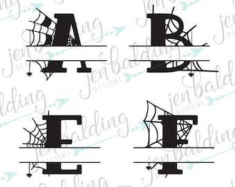 Halloween SVG Fonts - Halloween Monogram SVG - SVG Files - svg Fonts - Halloween svg - Spider Web - svg Files for Cricut - Alphabet svg