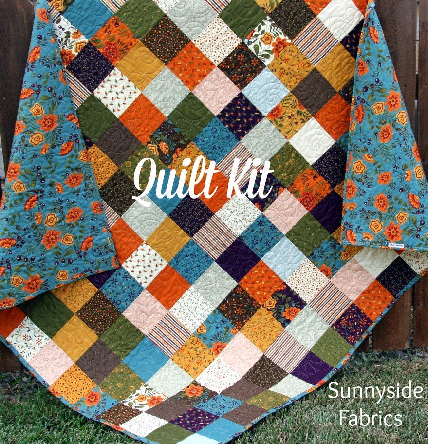 LAST ONE Fall Throw Quilt Kit Autumn Havest Perfectly Seasoned