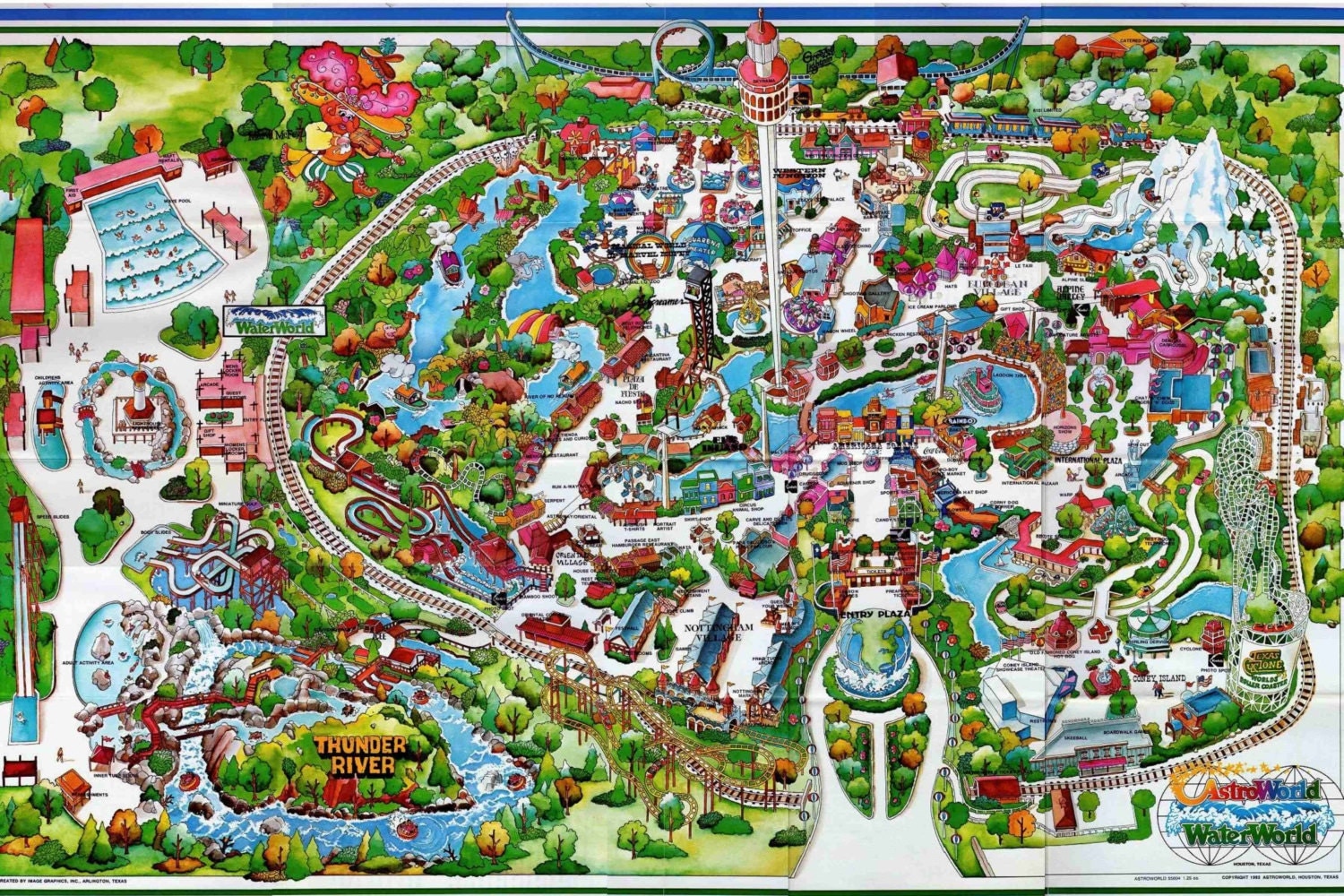 ASTROWORLD Map POSTER 24 x 36 Inch amusement by mjbocanegra