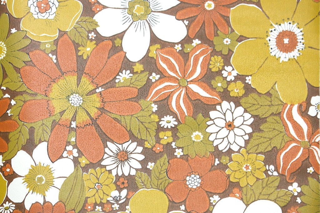 Retro Wallpaper by the Yard 70s Vintage Wallpaper 1970s