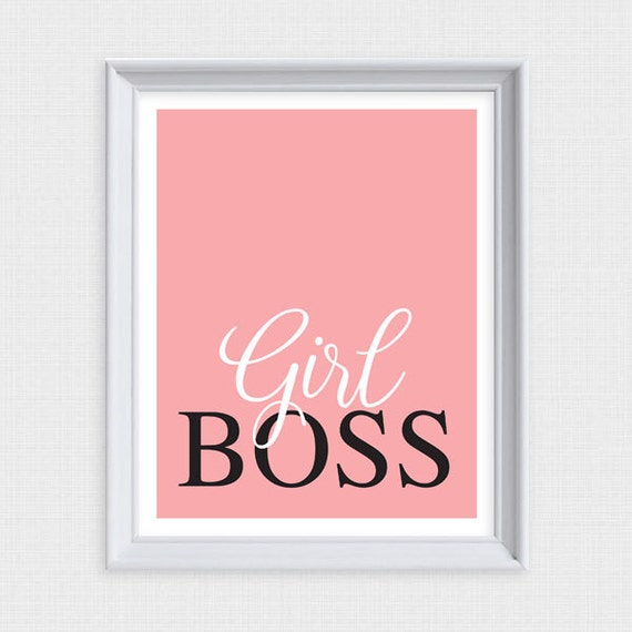 Items similar to girl boss - printable artwork - pink, black & white ...