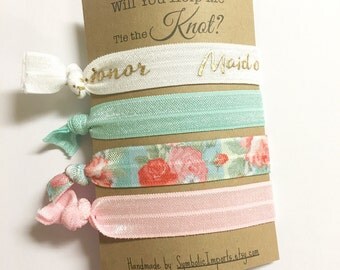 Will You be my Maid of Honor Card - Hair Tie Favors - Maid of Honor Thank You Gift - Maid of Honor Proposal - Maid of Honor Hair Tie Favors