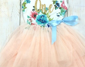 1st Birthday Tutu Dress / Birthday Outfit Girl, Toddler Dress, Baby Girl Dress, Birthday Dress, Birthday Girl, Tutu Dress, Girl Clothing