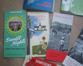 Vintage Maps and Travel Brochures Sweden, Stockholm, 1957