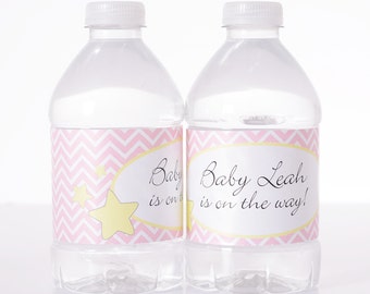 Baby Shower Decoration - 25 Baby Shower Water Bottle Labels, Birthday, etc - Waterproof and self stick