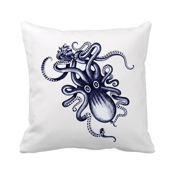 blue octopus pillow