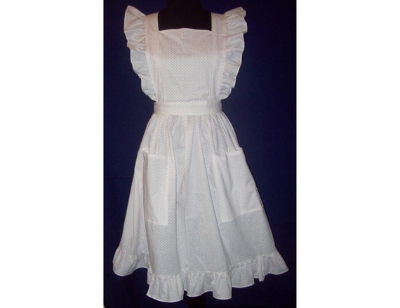 white pinafore apron plus size