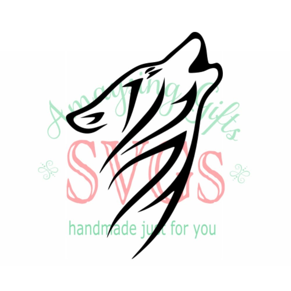 SVG Tribal Wolf DXF Wolf Wolf Howling Wall Decal