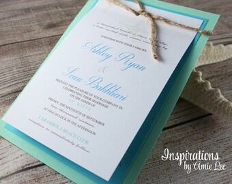 Rustic Beach Wedding Invitations, Beach wedding, Wedding Invitations