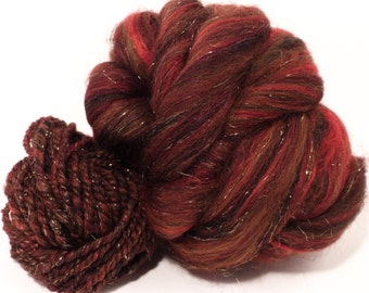 Jasper -( 2 oz.)Custom blended top-Zwartables / Silk/ Alpaca/Gold Stellina ( 45/25/25/5 )