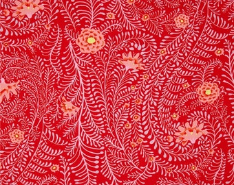 Kaffe Fassett for Rowan and Westminster Fibers - Ferns - Red - 1/2 Yard Cotton Quilt Fabric 516