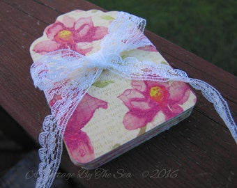 SALE Set of 50 DCWV The Magnolia Way Stack Cardstock Hang Tags - Price tags - Gift tags - Craft Tags - Journaling