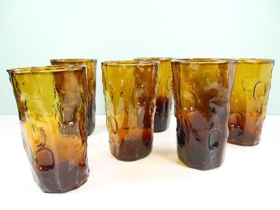 Brown Smoke Glass Tumblers Tree Bark Glasses Textured