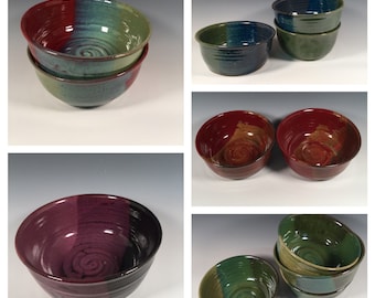 Custom Set of Two Pottery Pasta Bowls - Made to Order extra large pottery soup bowls- Choose your Color - ceramics - pottery - stoneware