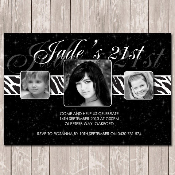 Photo Personalised Birthday Invitations 16th 18th 21st 30th - You Print Il_570xn