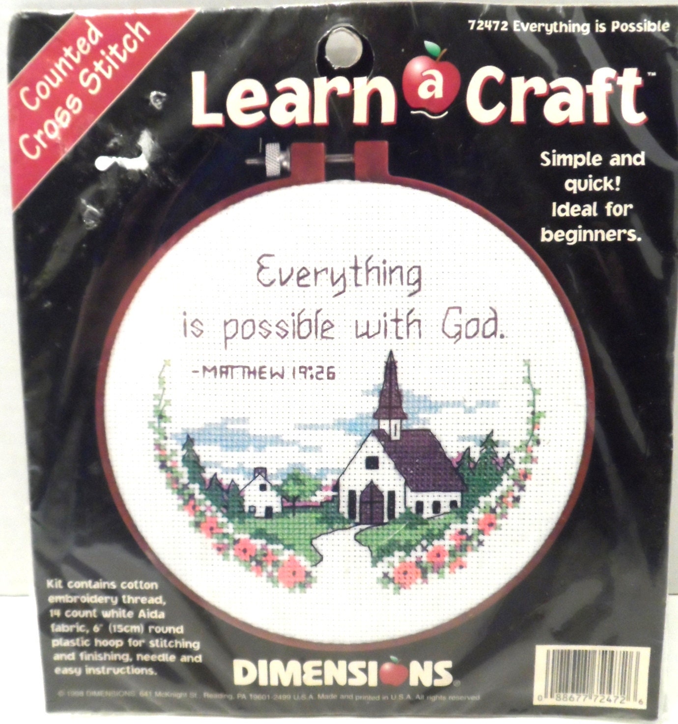 Cross Stitch Kit Counted Beginners God Religious 14 Ct Nip 2301