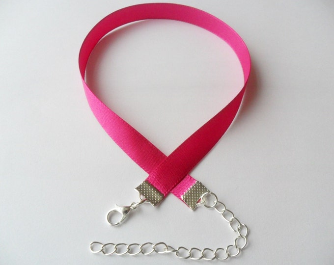 Satin choker necklace Cerise 3/8" or 5/8" width (pick your neck size) Ribbon Choker Necklace
