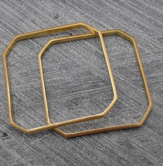 CHRISTMAS SALE: Geometric  Gold Bracelet, Octagonal Bangle, Elegant, Minimalist, Trendy, Urban, 24k Plating