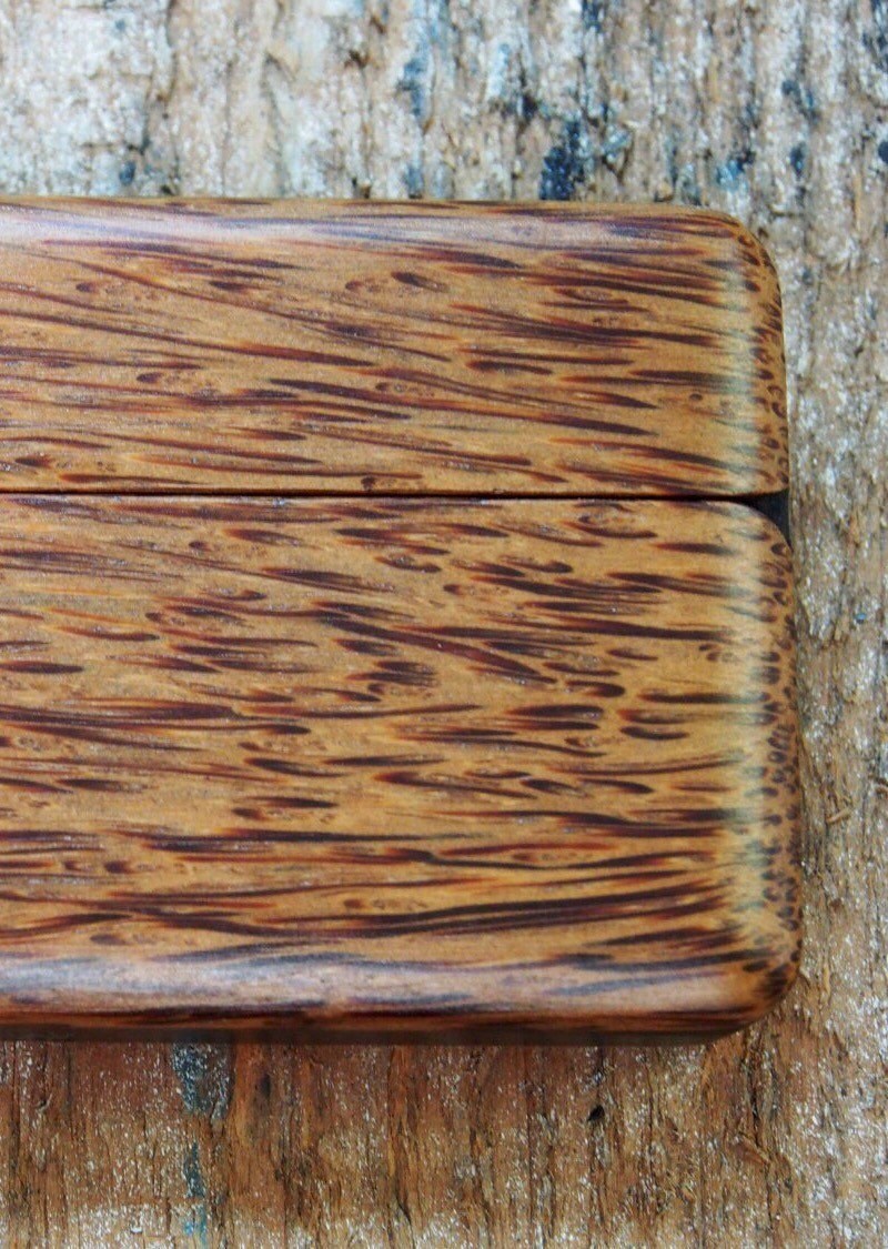 Wood Wallet made from Red Palm Wood and Blackwood trim