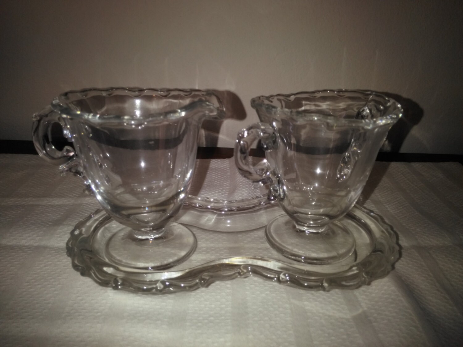 Vintage Individual Sugar and Creamer with Tray Personal Sugar and