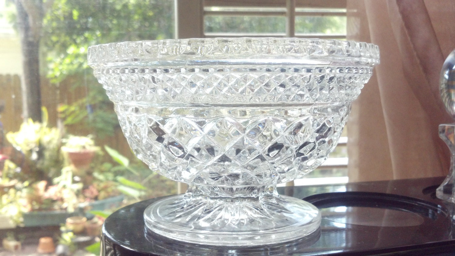 Vintage Lead Crystal Compote Candy Dish Pedestal by PattiesPassion