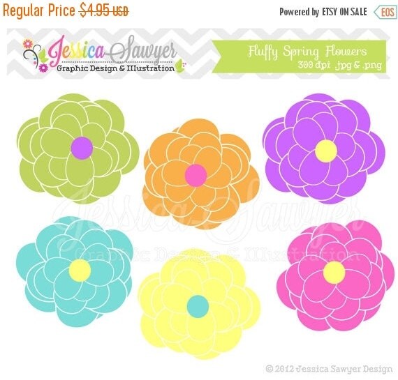 80% OFF - INSTANT DOWNLOAD, Flower clipart - spring clip art - commercial use - - card making - digital scrapbook - element Il_570xn