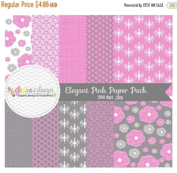 80% OFF - INSTANT DOWNLOAD, Elegant digital paper - 8.5 x 11 - wedding background - pink paper - - commercial use - scrapbooking - card ma Il_570xn