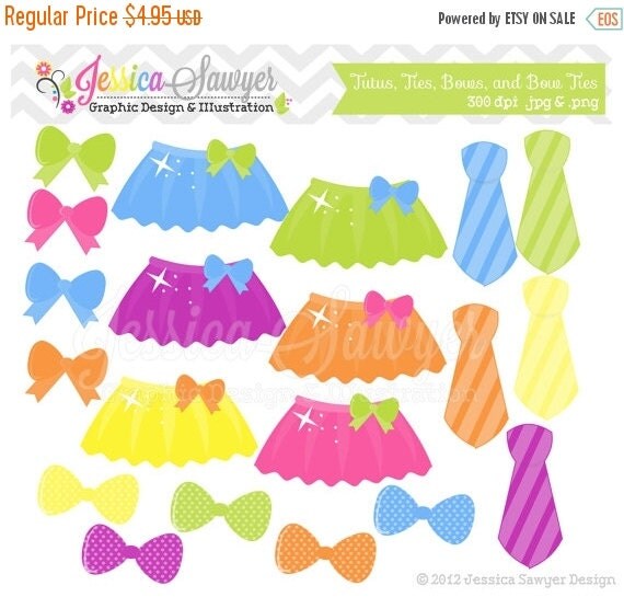 80% OFF - INSTANT DOWNLOAD, tutu clipart, tie clip art, bow graphic, bow tie image, for scrapooking, invitations, commercial use Il_570xn