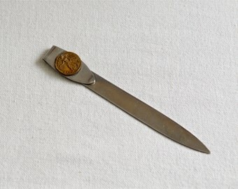 Vintage Inox bookmark…letter opener…Angel medallion…Greek Goddess…Grecian.
