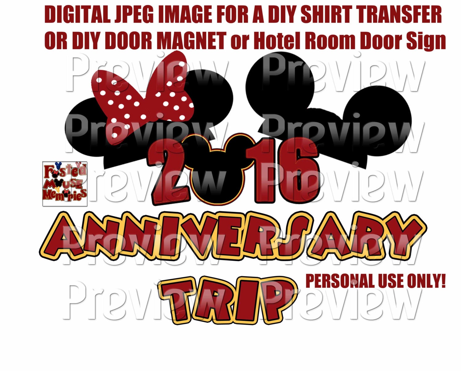 Printable Wedding  Anniversary  Disney  by FrostedMouseMemories