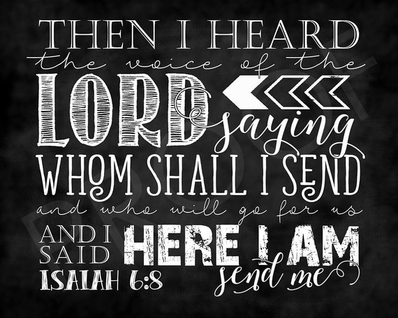 Scripture art Isaiah 6:8 Chalkboard Style