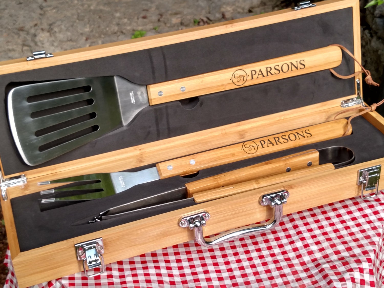 BBQ Grill Set Personalized BBQ Set Personalized Gift For