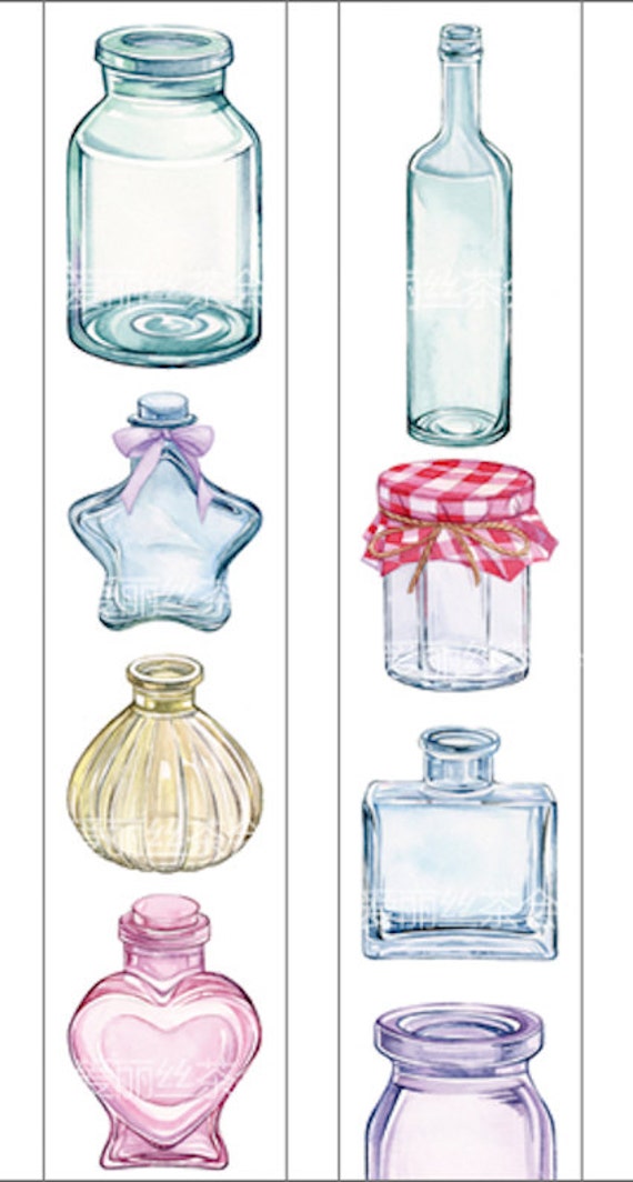 1 Roll of Limited Edition Washi Tape Glass Bottles