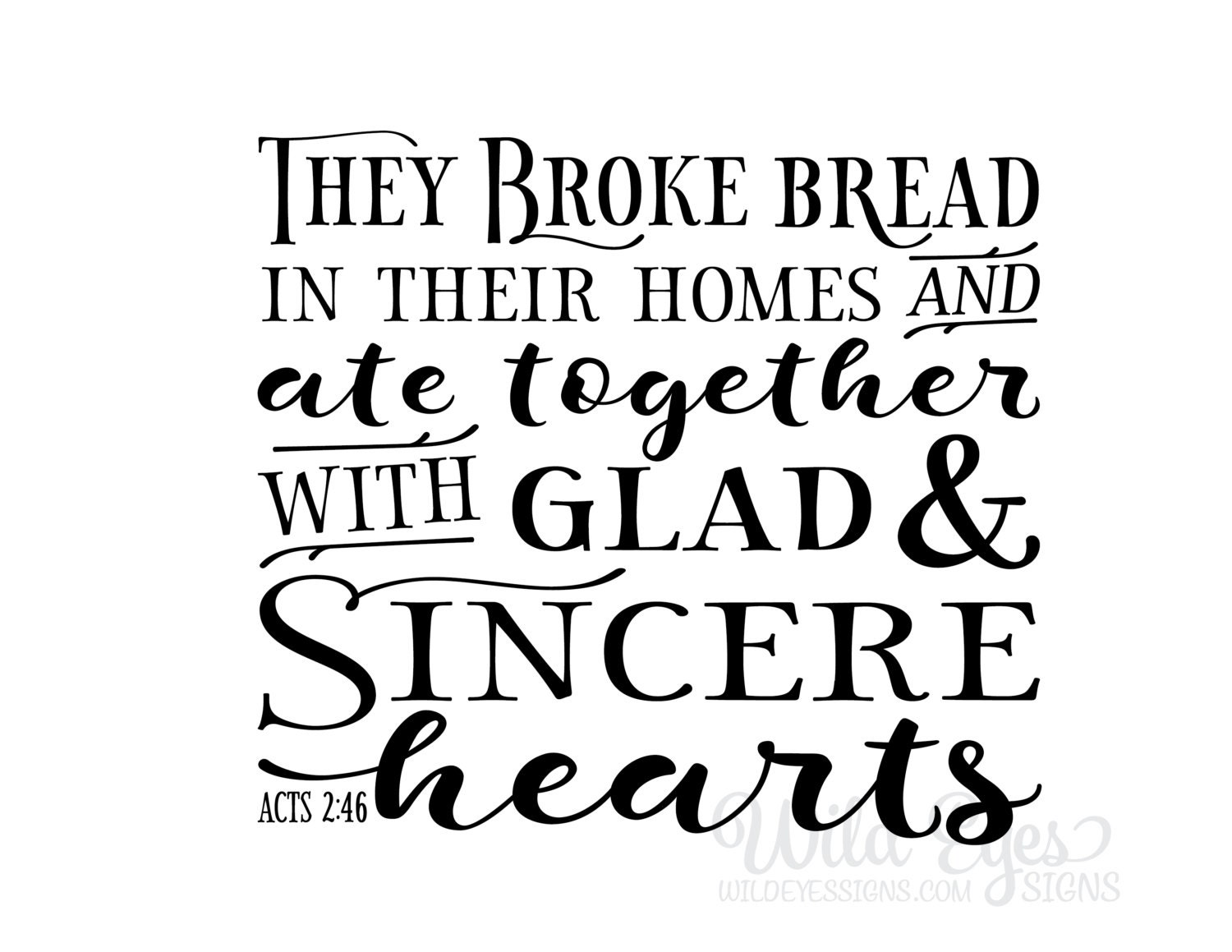 Acts 2:46 They broke bread in their homes and ate together